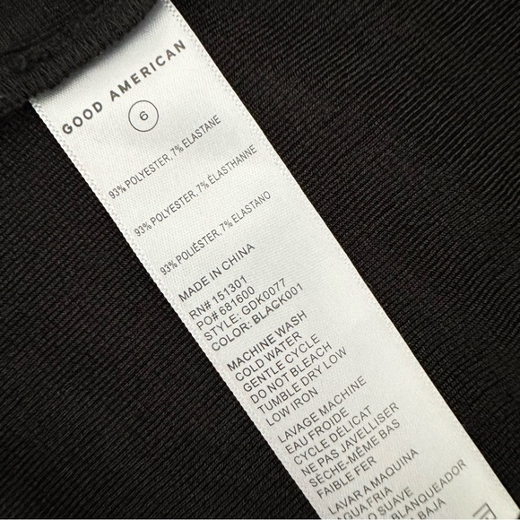 Good American Good Touch Button Front Ruched Midi Dress Black Size 3XL - Picture 10 of 12